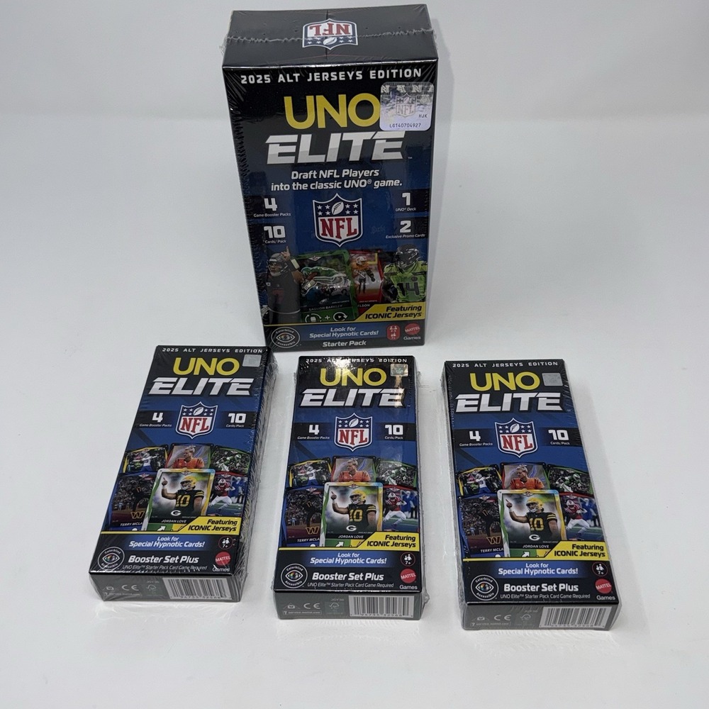 UNO Elite NFL - 2025 Alternate Jerseys + 3 Box Booster Set Brand New Unopened
